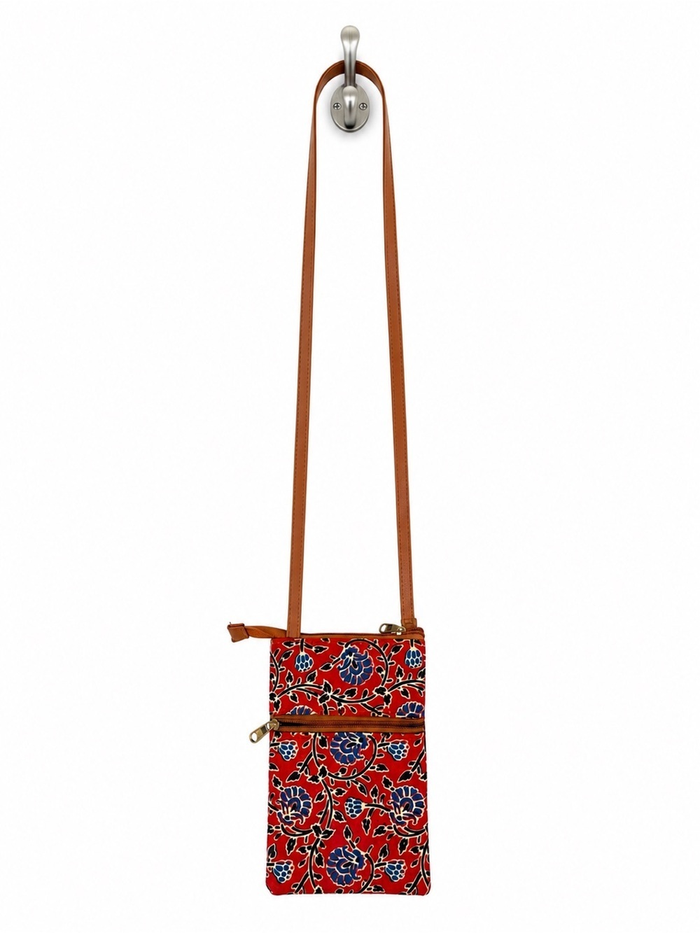 Red Floral Pattern Crossbody Mini Bag w